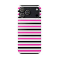 Striped Pink & Black Phone Case — Slim Snap Case