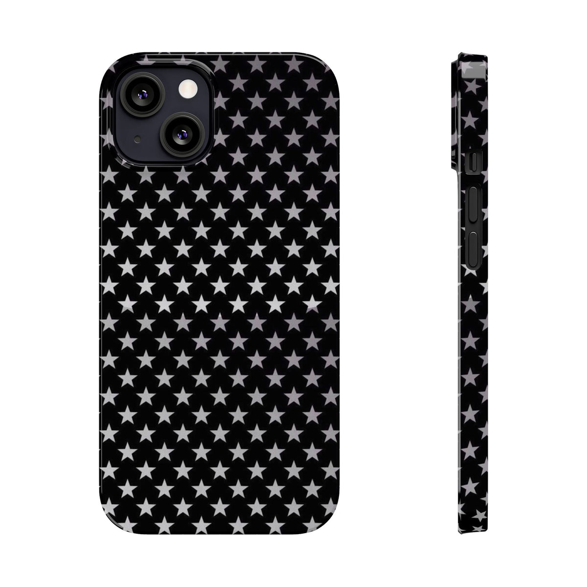 Monochrome Star Pattern Slim Phone Case | Black White Stars