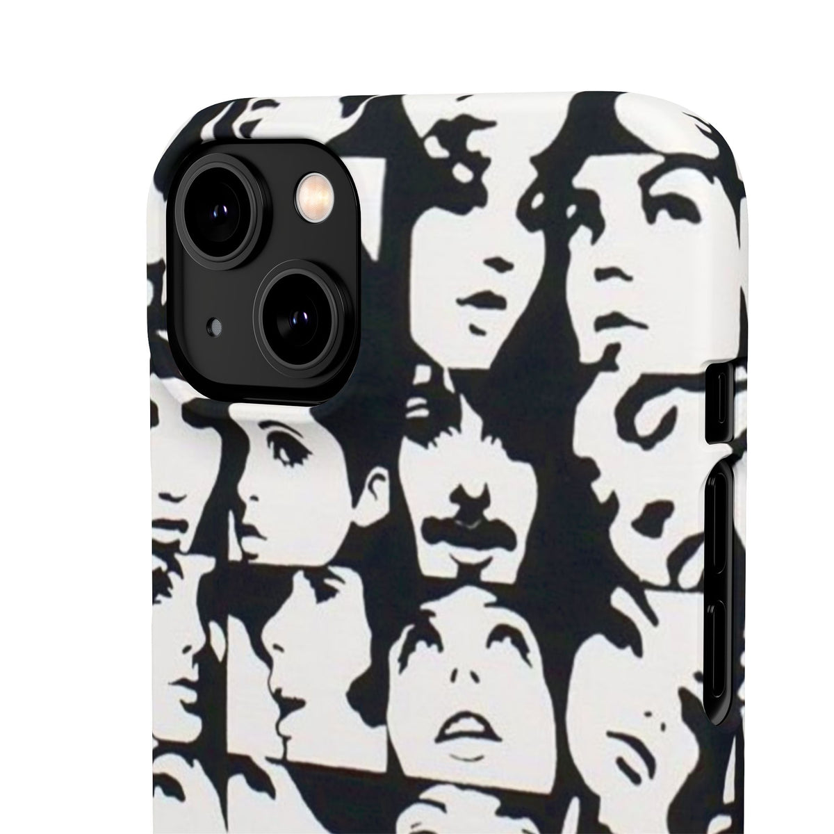 Black and White Face Collage Snap Case