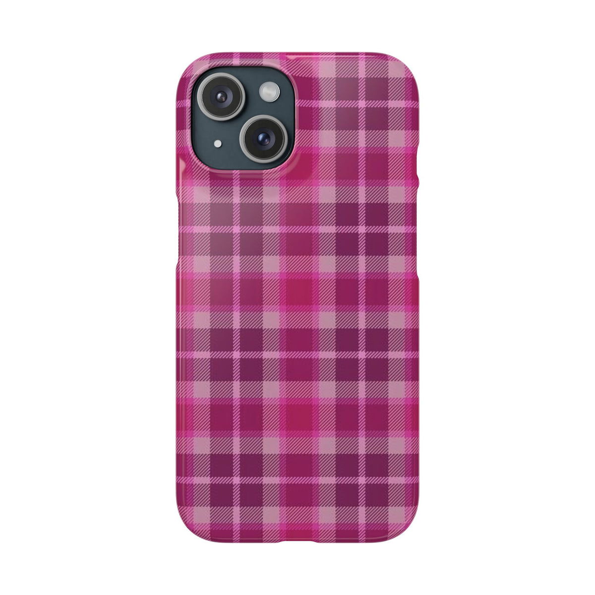 Pink Plaid Phone Case — Classic Plaid Snap Case for iPhone