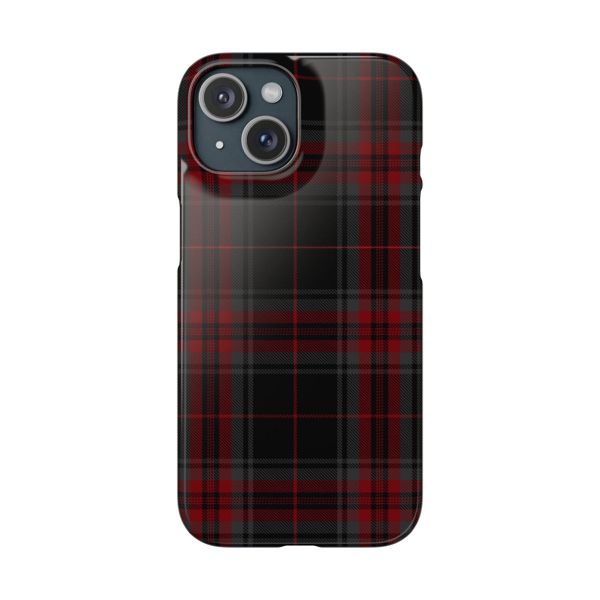 Plaid Snap Phone Case — Red & Black Tartan Protective Cover