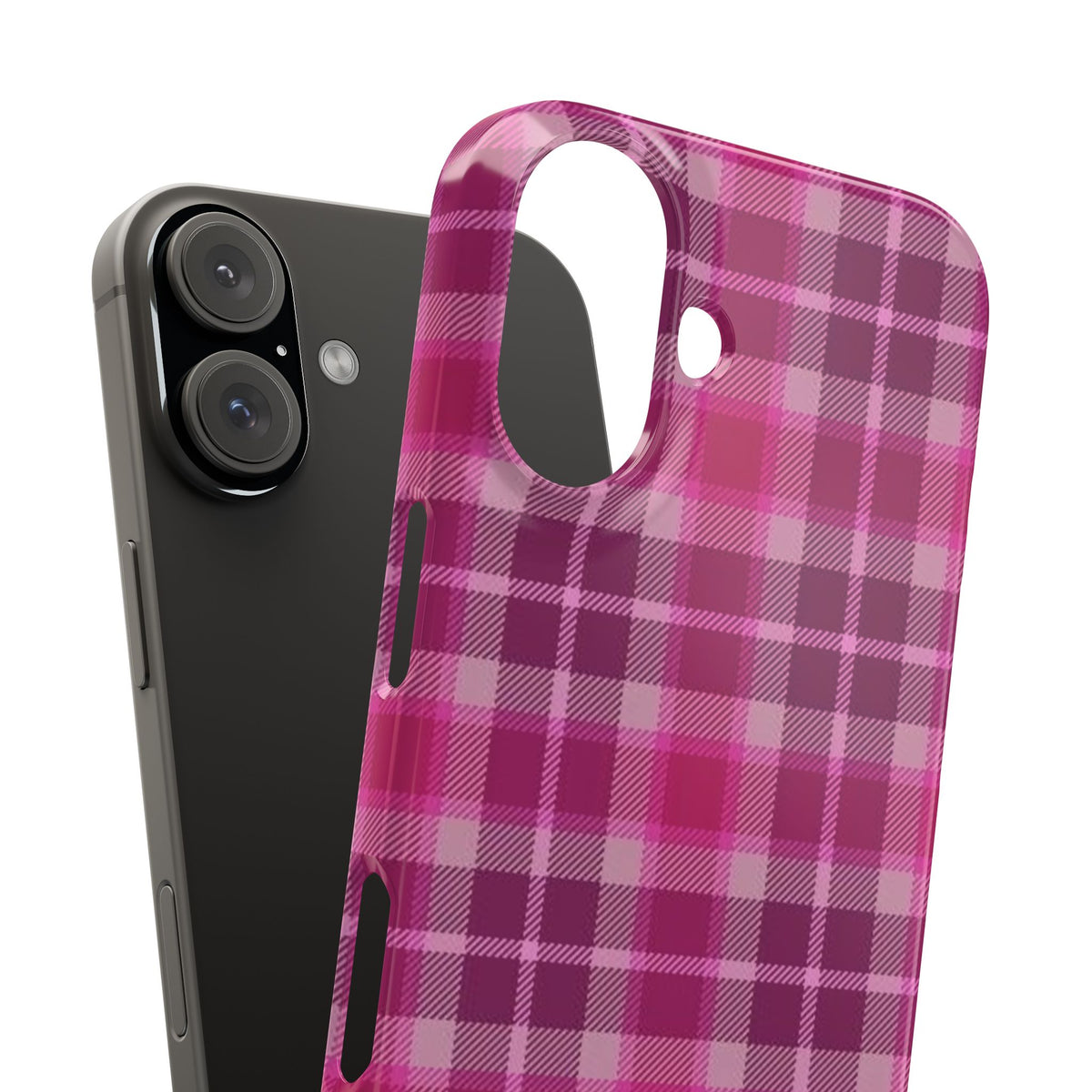 Pink Plaid Phone Case — Classic Plaid Snap Case for iPhone