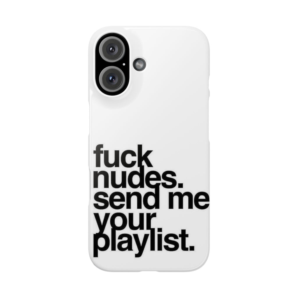 Urban Slim Phone Case: Playlist & Nudes Design, Youthful Gift, Trendy Accessories for Music Lovers, Stylish Phone Protection