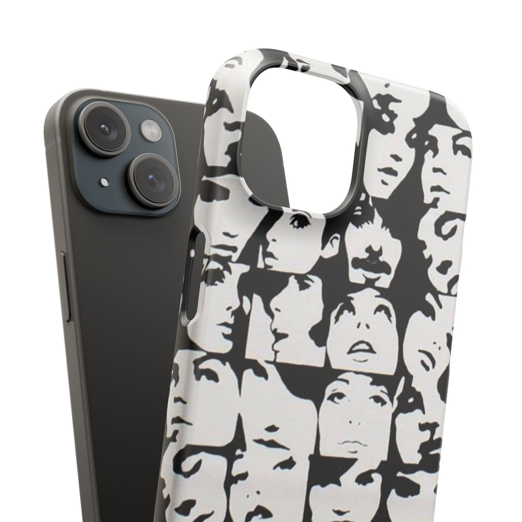 Black and White Face Collage Snap Case