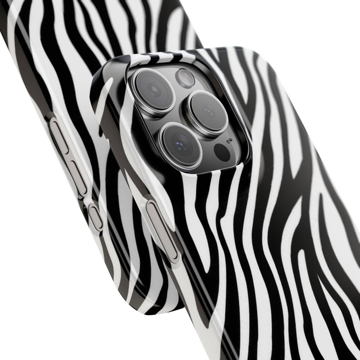 Zebra Print Snap Phone Case — Black & White Animal Pattern