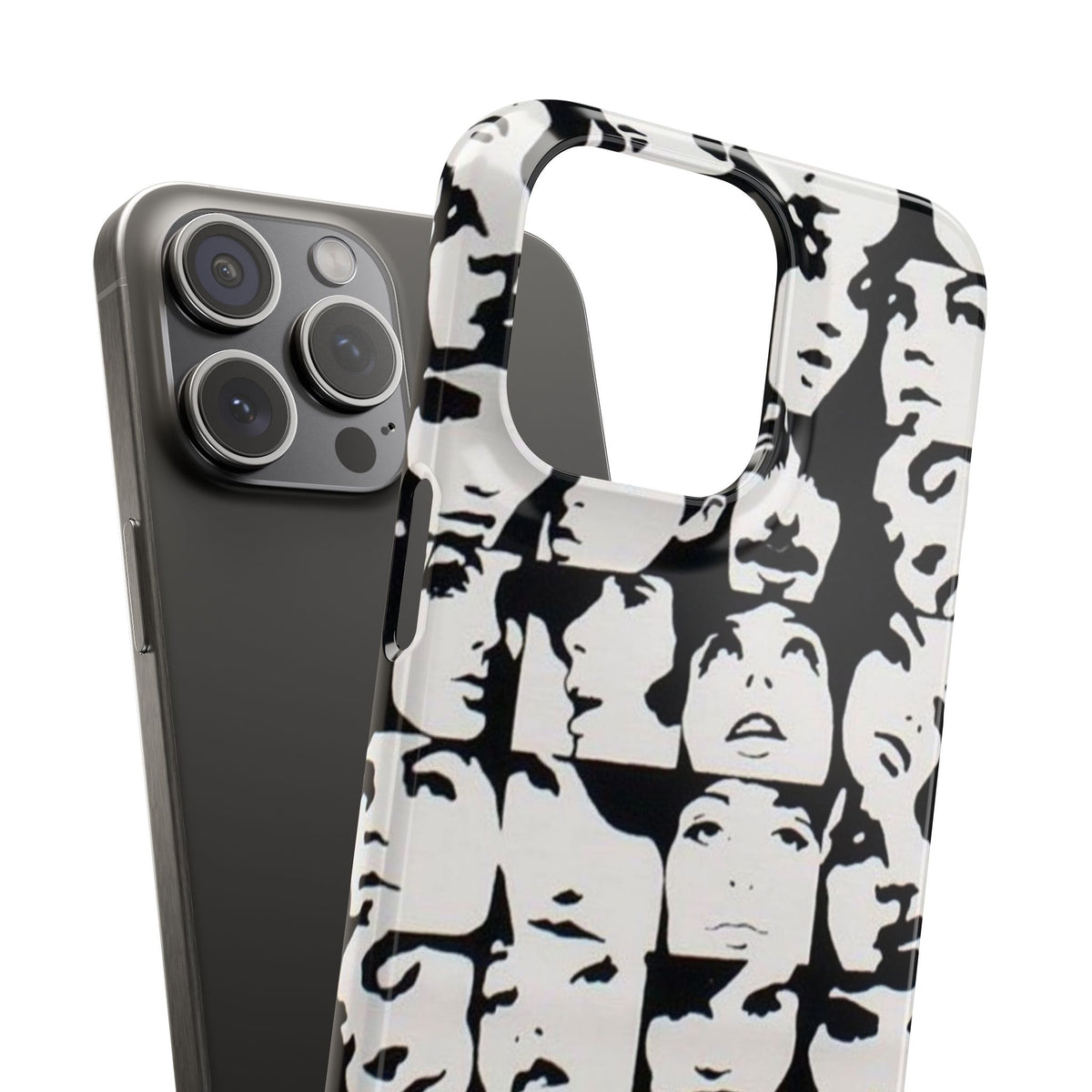 Black and White Face Collage Snap Case
