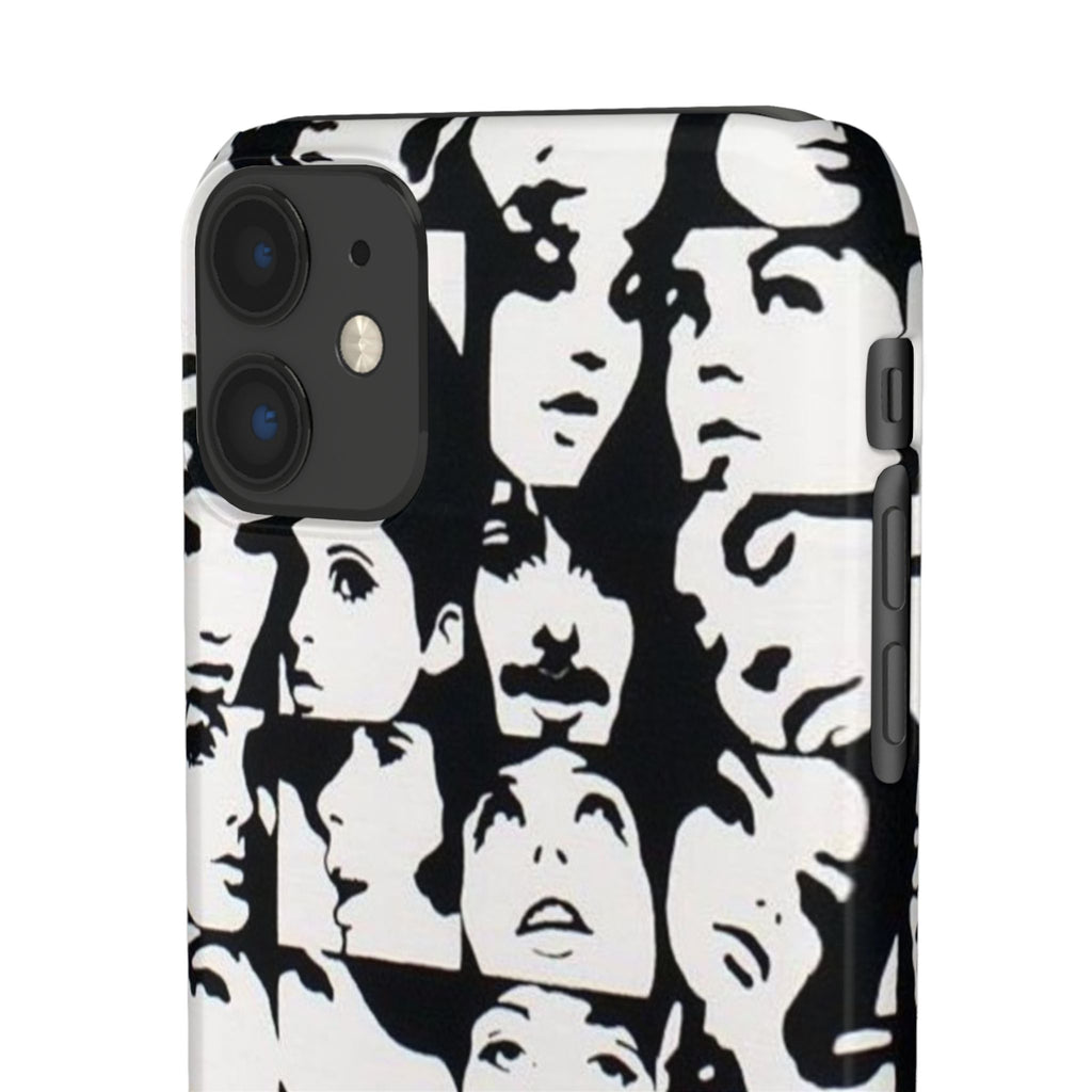 Black and White Face Collage Snap Case