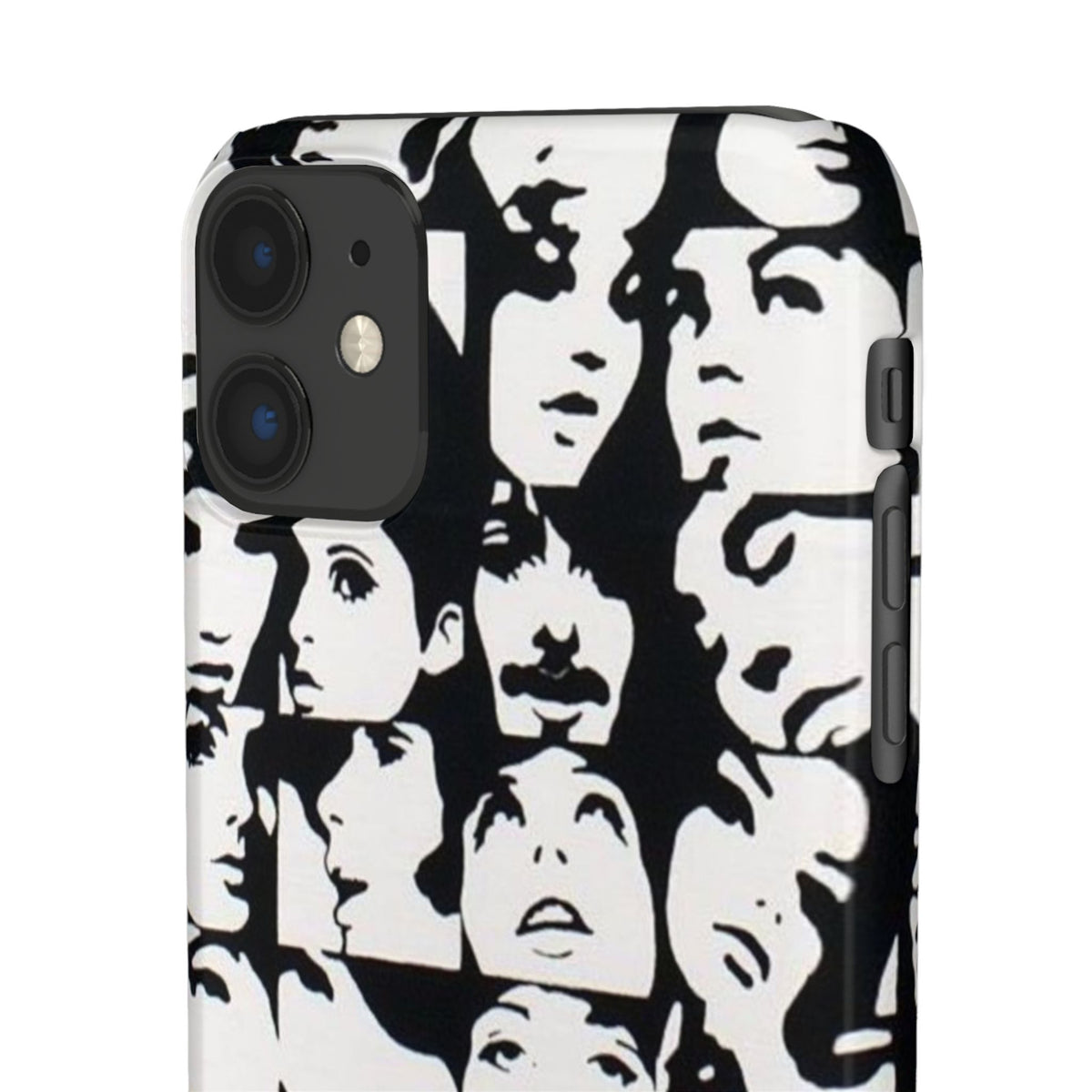 Black and White Face Collage Snap Case