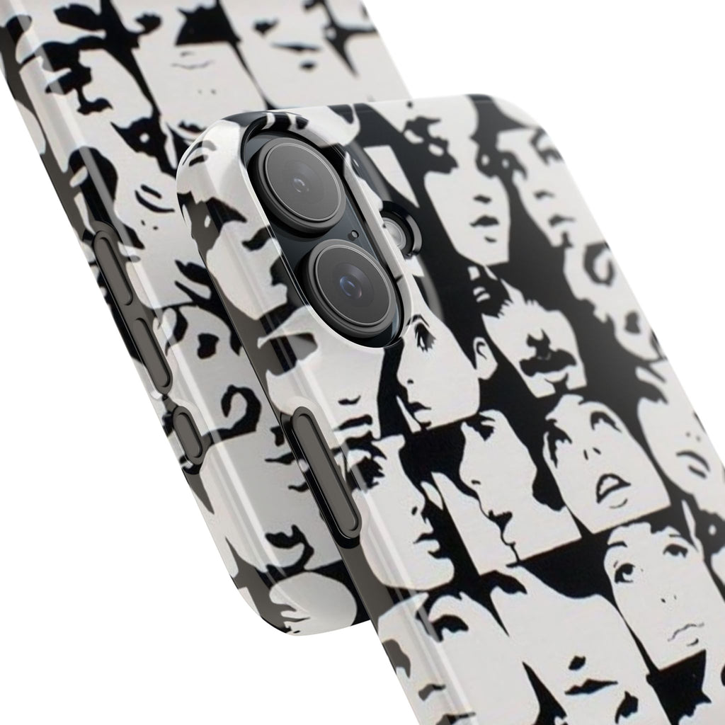 Black and White Face Collage Snap Case