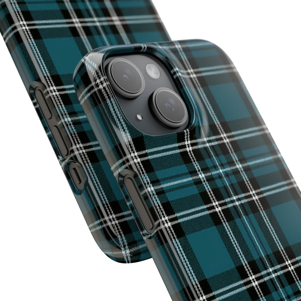 Teal Plaid Snap Case — Stylish Tartan Phone Cover