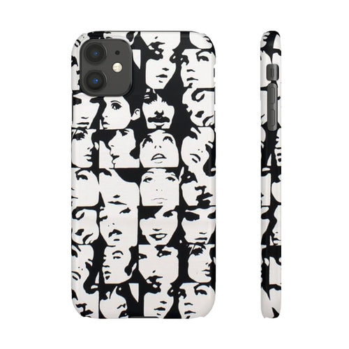 Black and White Face Collage Snap Case