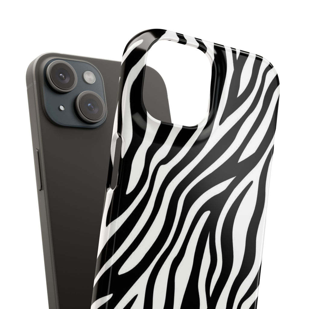 Zebra Print Snap Phone Case — Black & White Animal Pattern