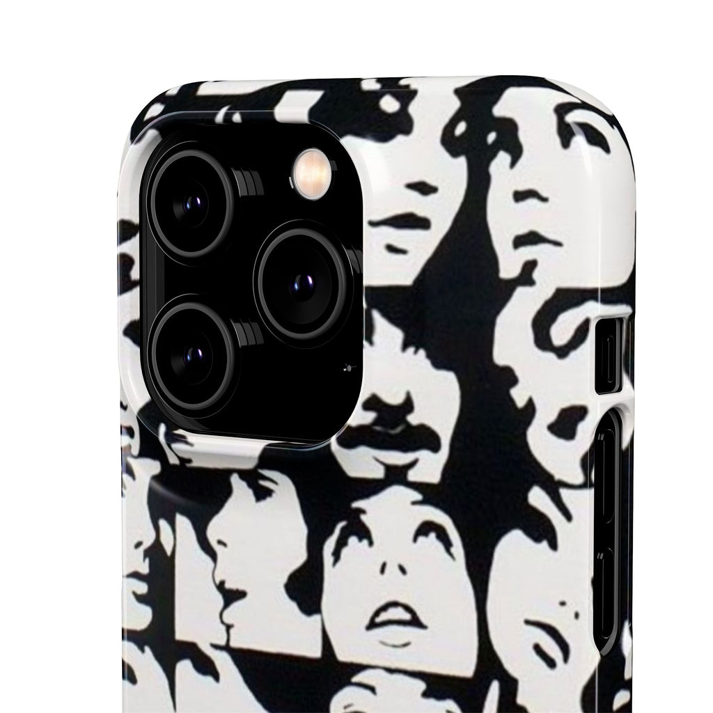 Black and White Face Collage Snap Case