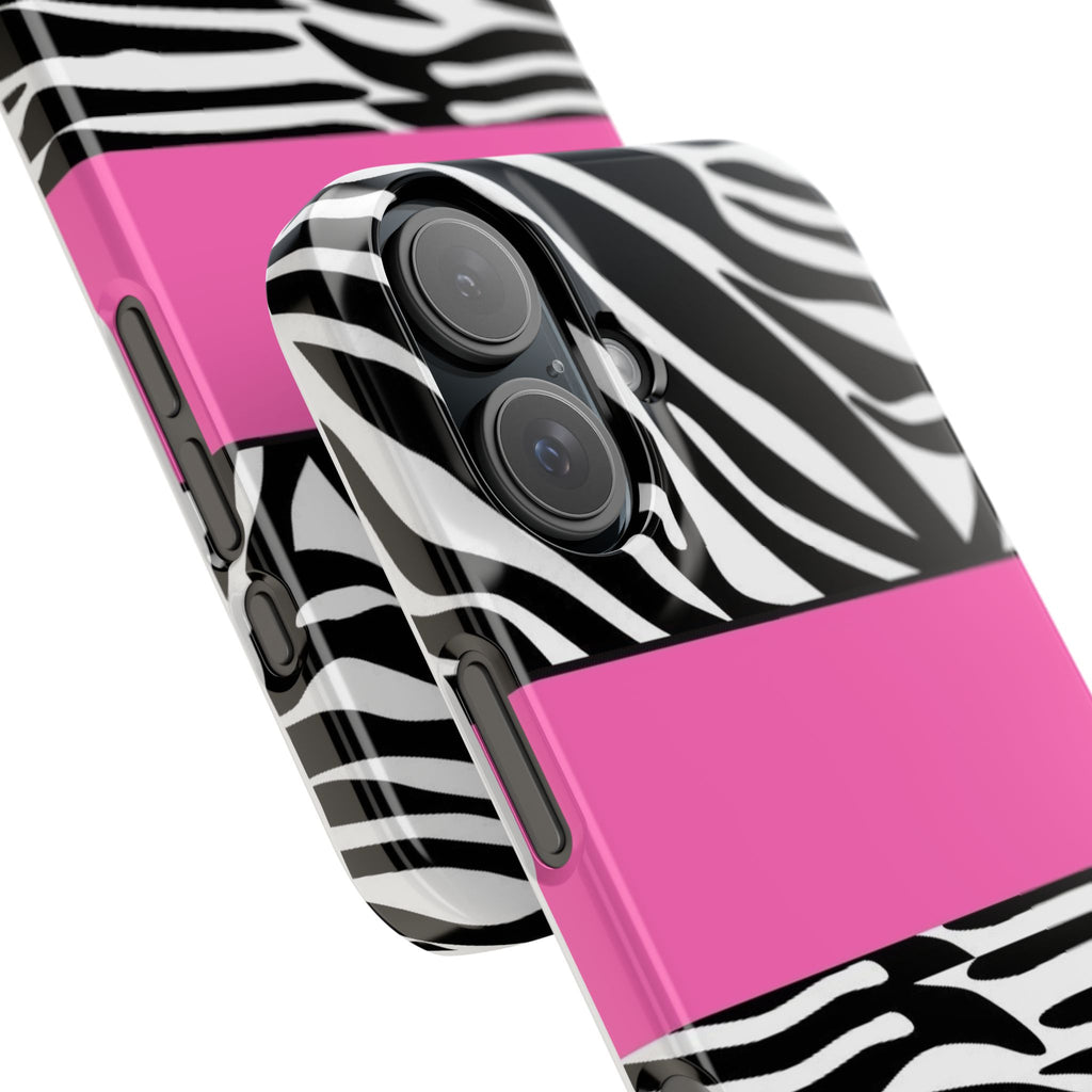 Zebra Stripe Snap Phone Case – Pink Accent