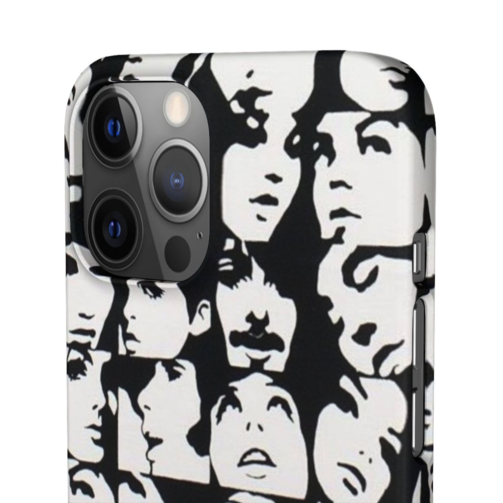 Black and White Face Collage Snap Case