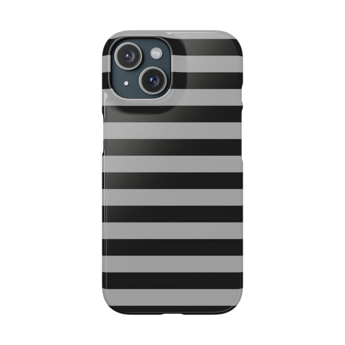 Black and Gray Striped Snap Case