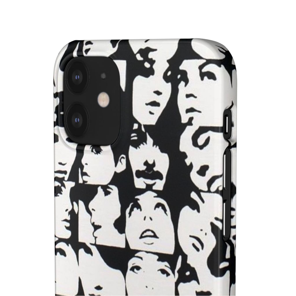 Black and White Face Collage Snap Case