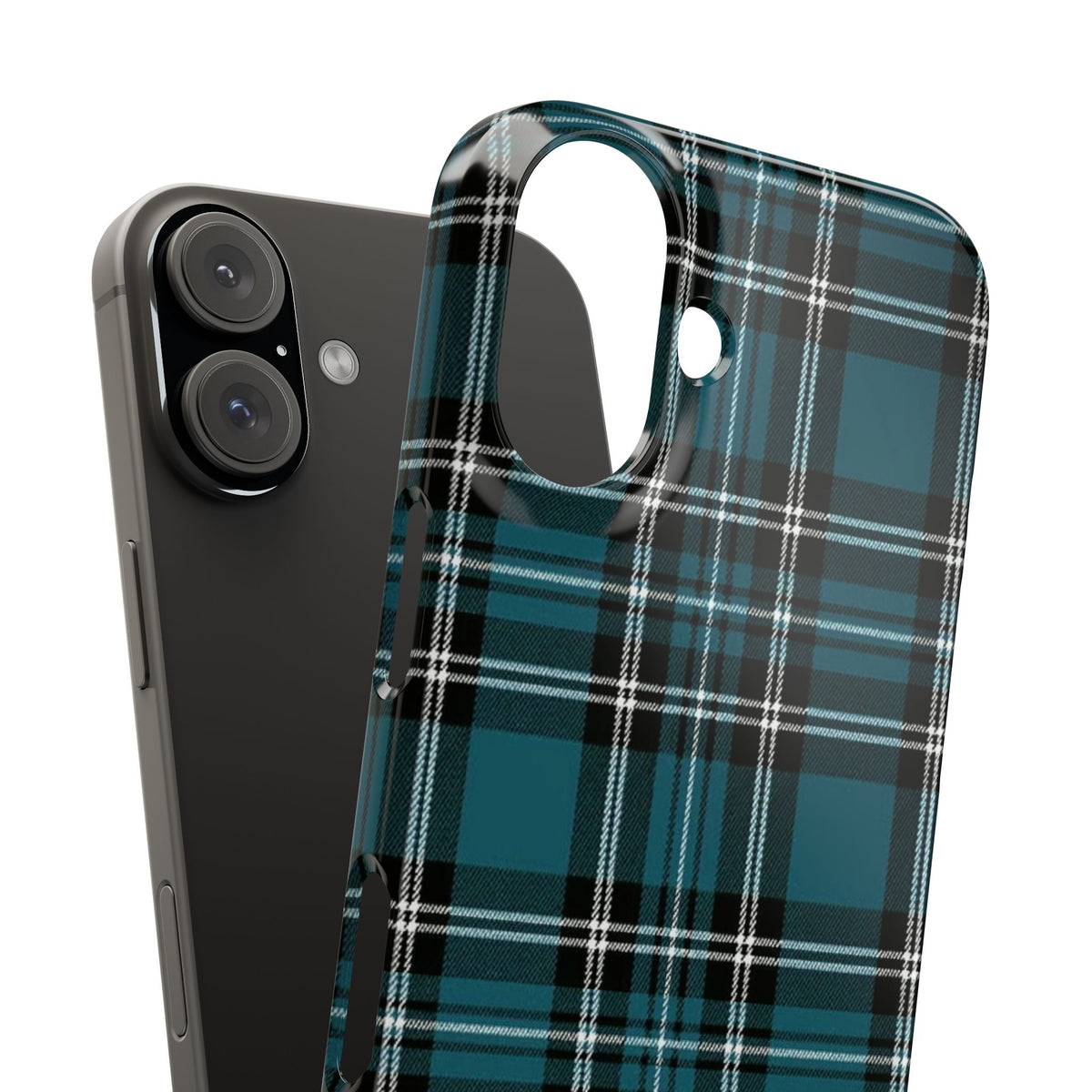 Teal Plaid Snap Case — Stylish Tartan Phone Cover