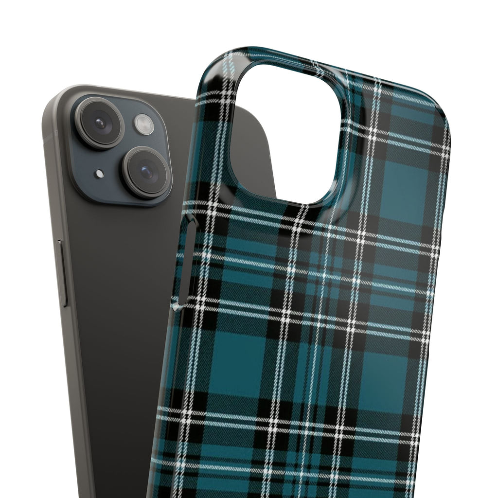 Teal Plaid Snap Case — Stylish Tartan Phone Cover