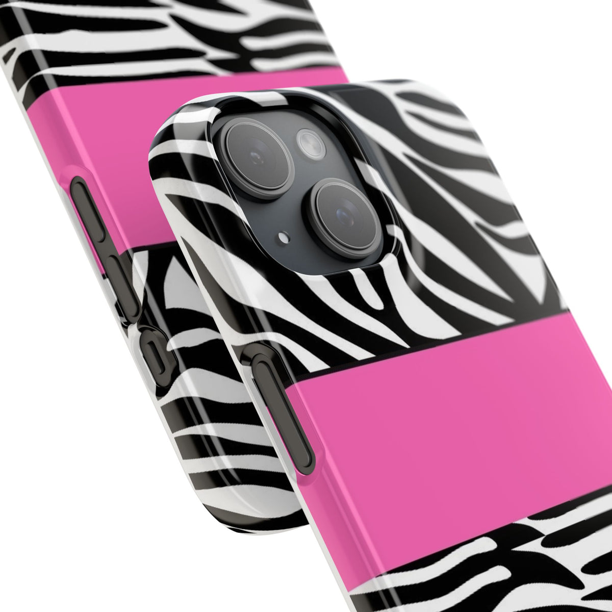 Zebra Stripe Snap Phone Case – Pink Accent