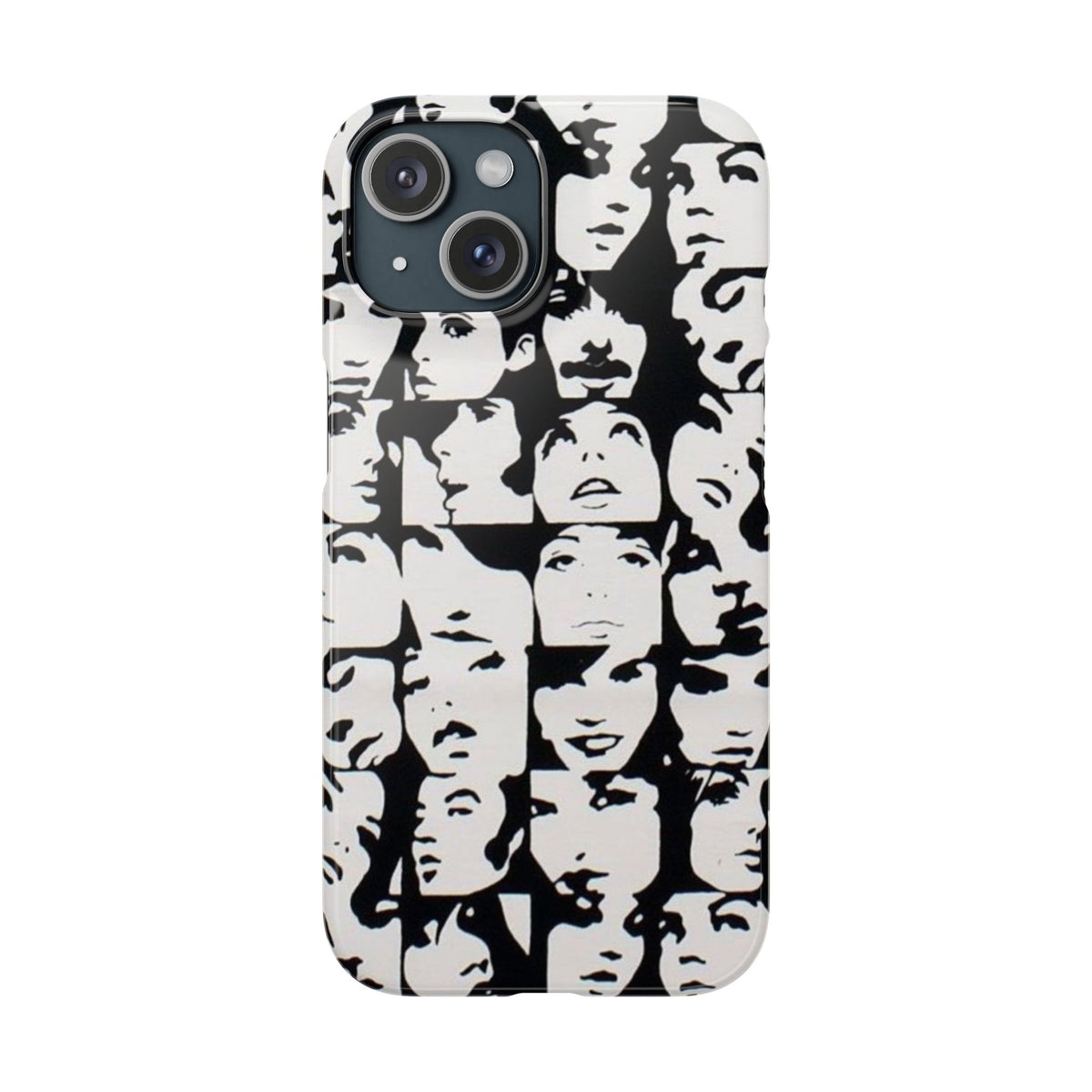 Black and White Face Collage Snap Case