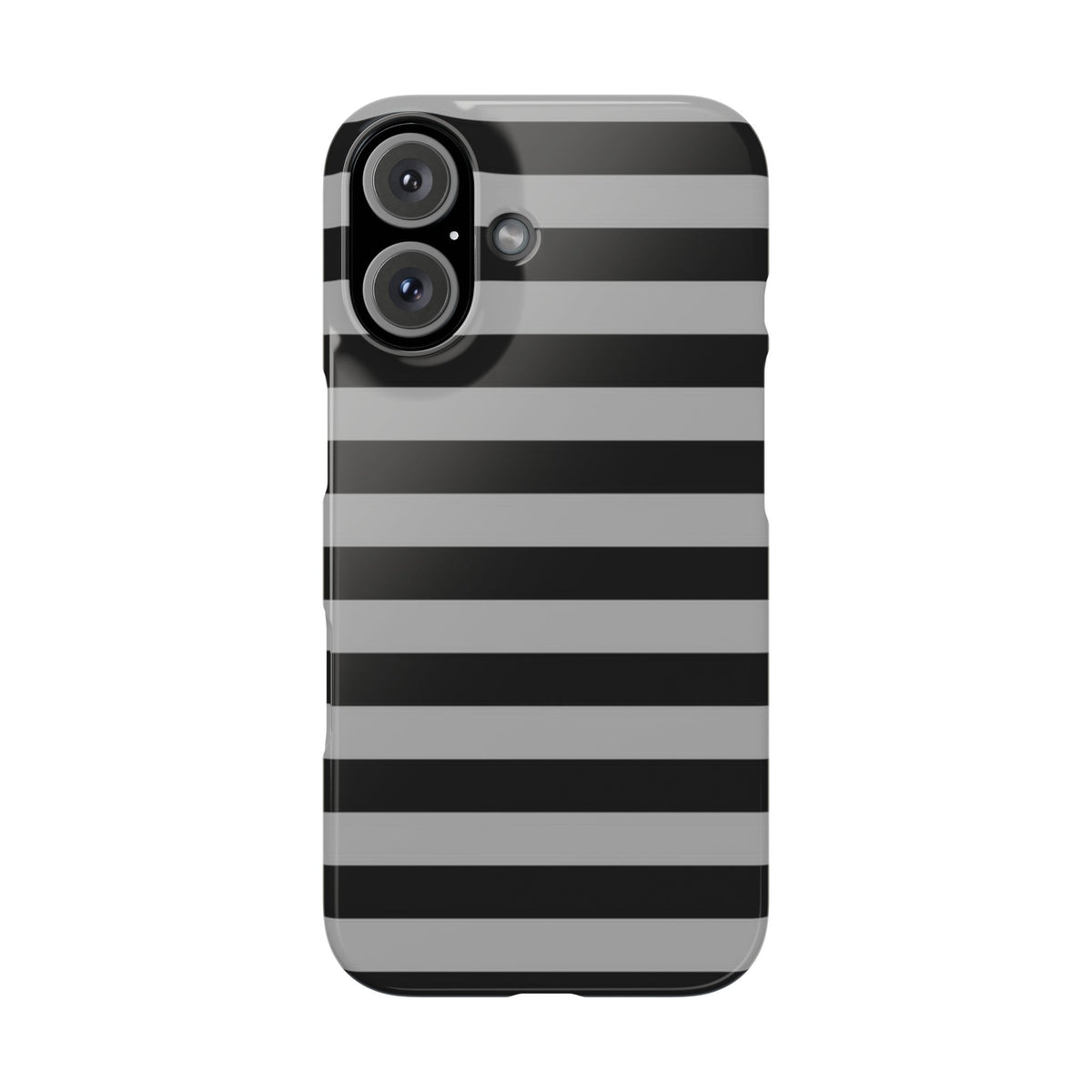 Black and Gray Striped Snap Case