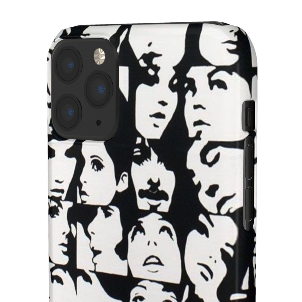 Black and White Face Collage Snap Case