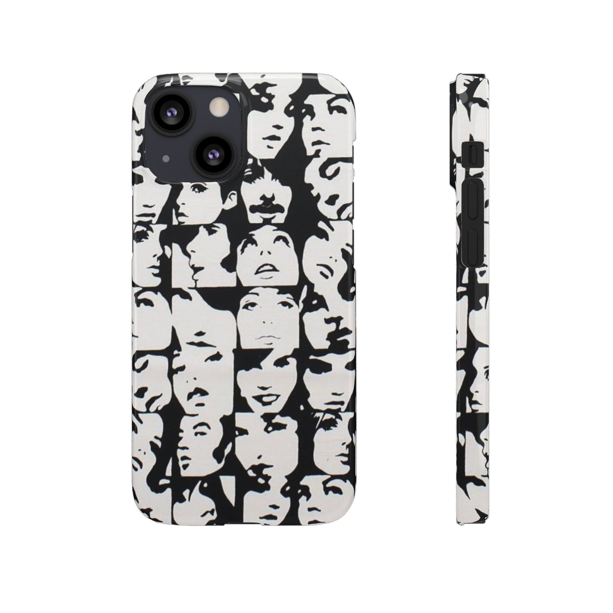 Black and White Face Collage Snap Case