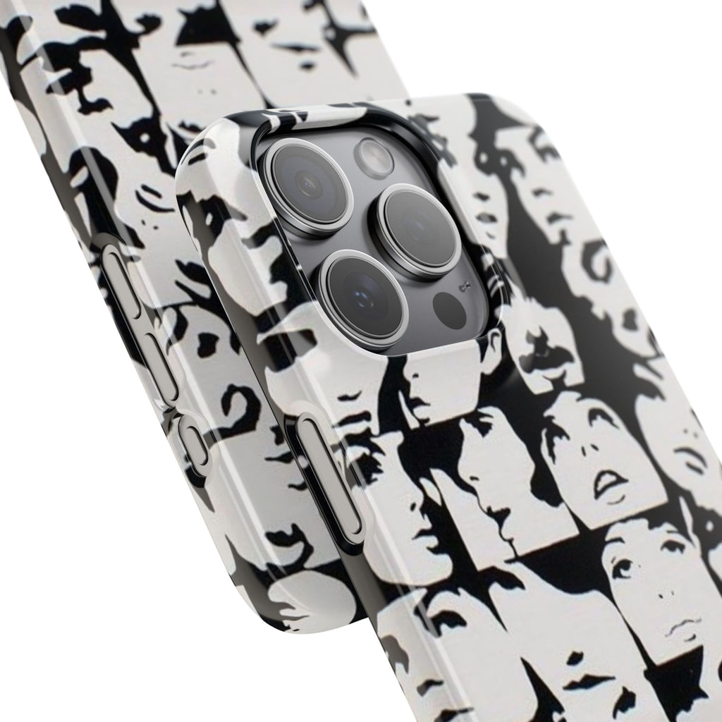 Black and White Face Collage Snap Case