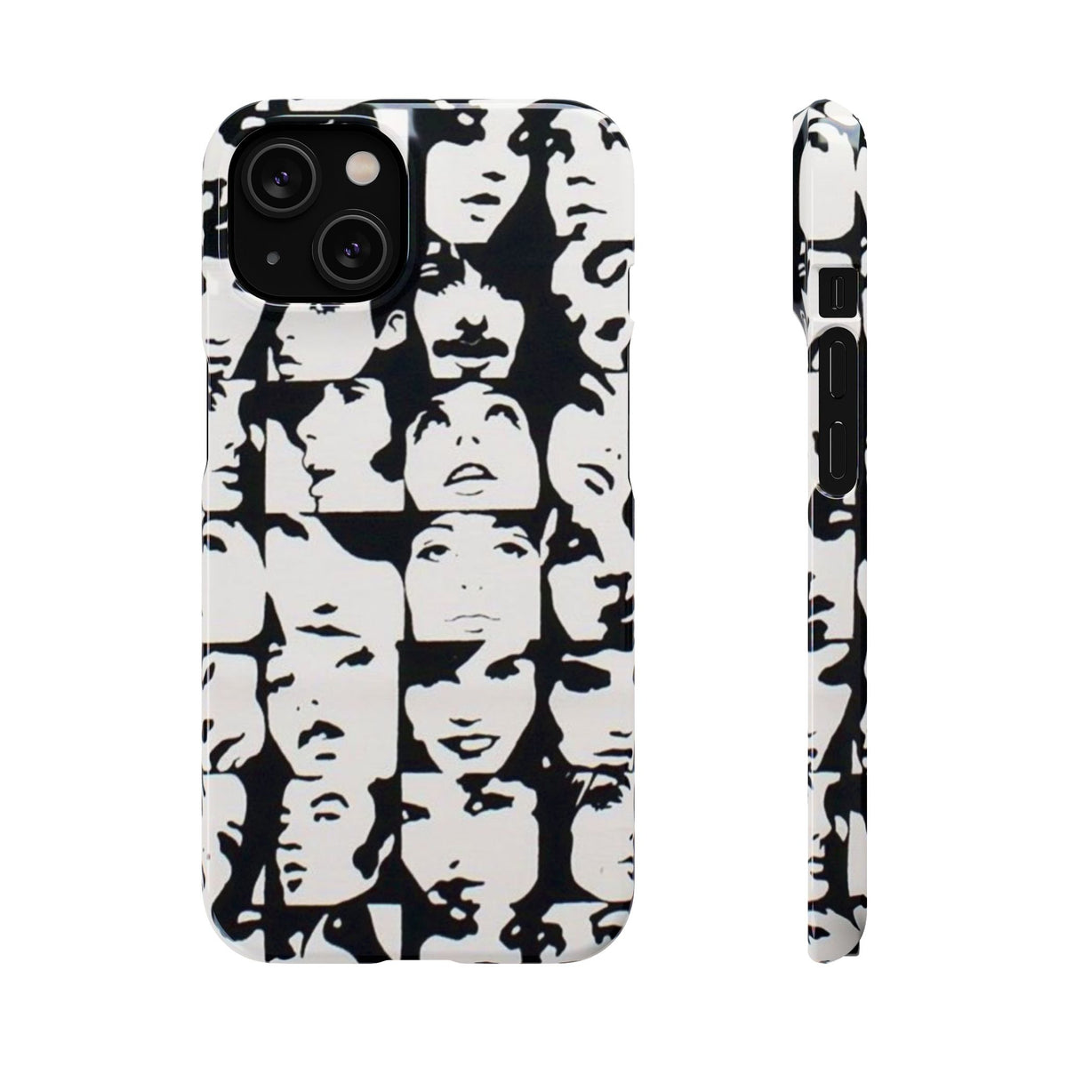 Black and White Face Collage Snap Case