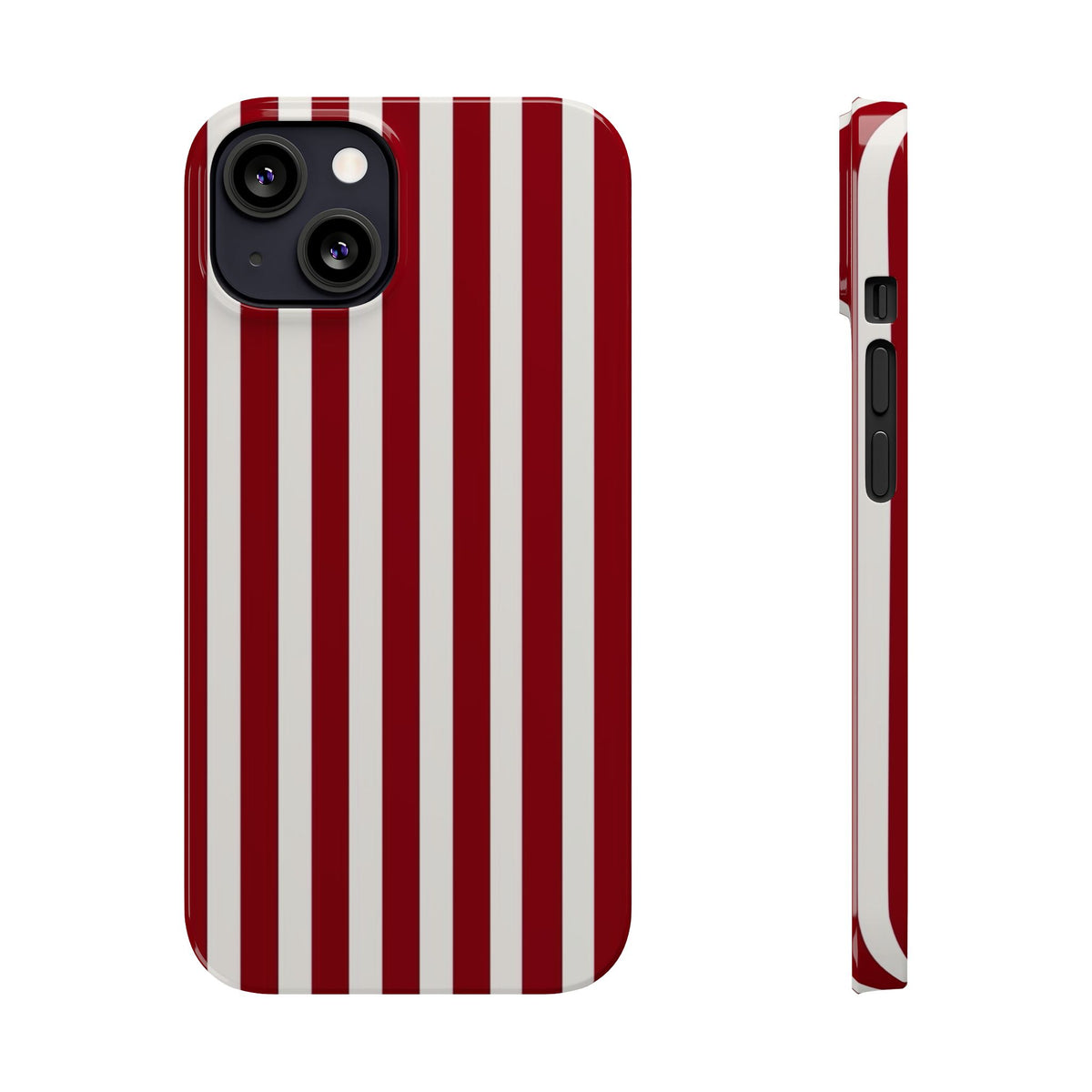 Red and White Vertical Stripes Phone Case | Slim Phone Case