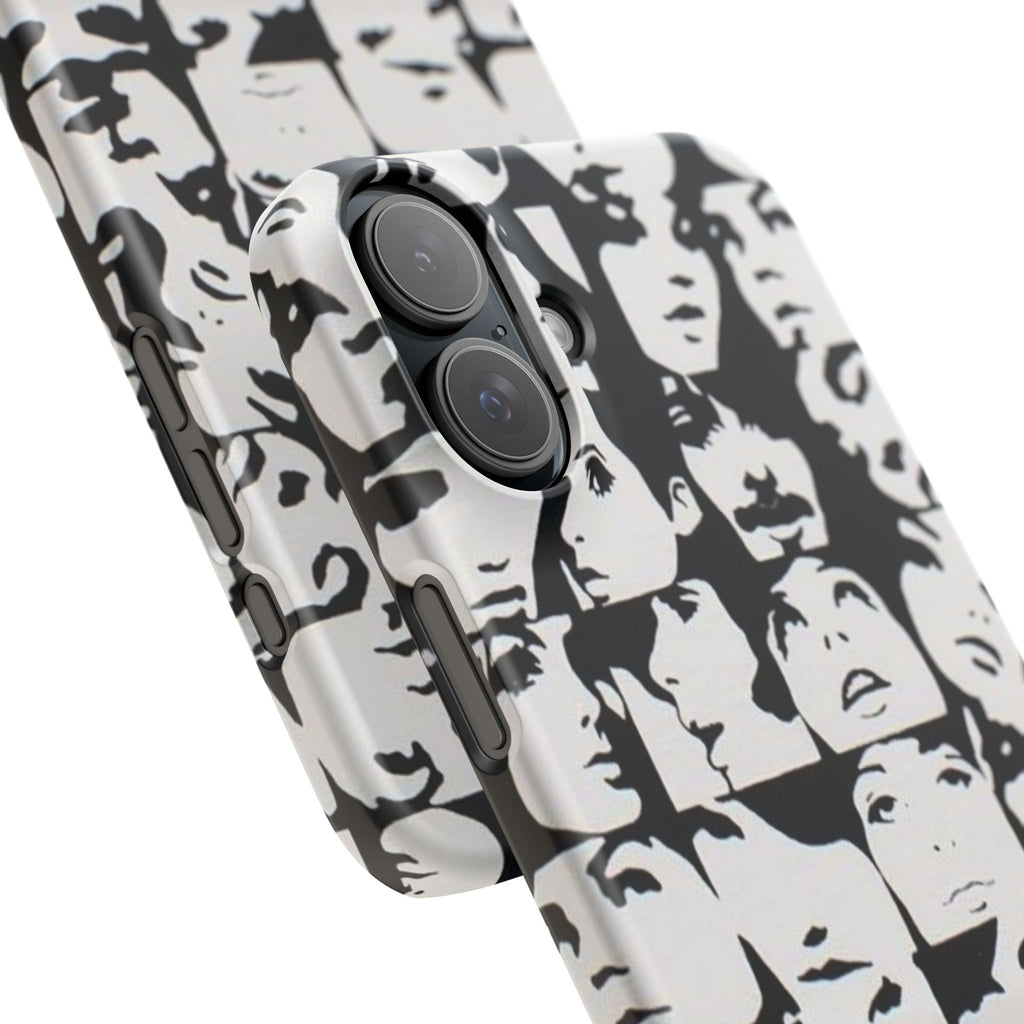 Black and White Face Collage Snap Case