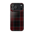 Plaid Snap Phone Case — Red & Black Tartan Protective Cover