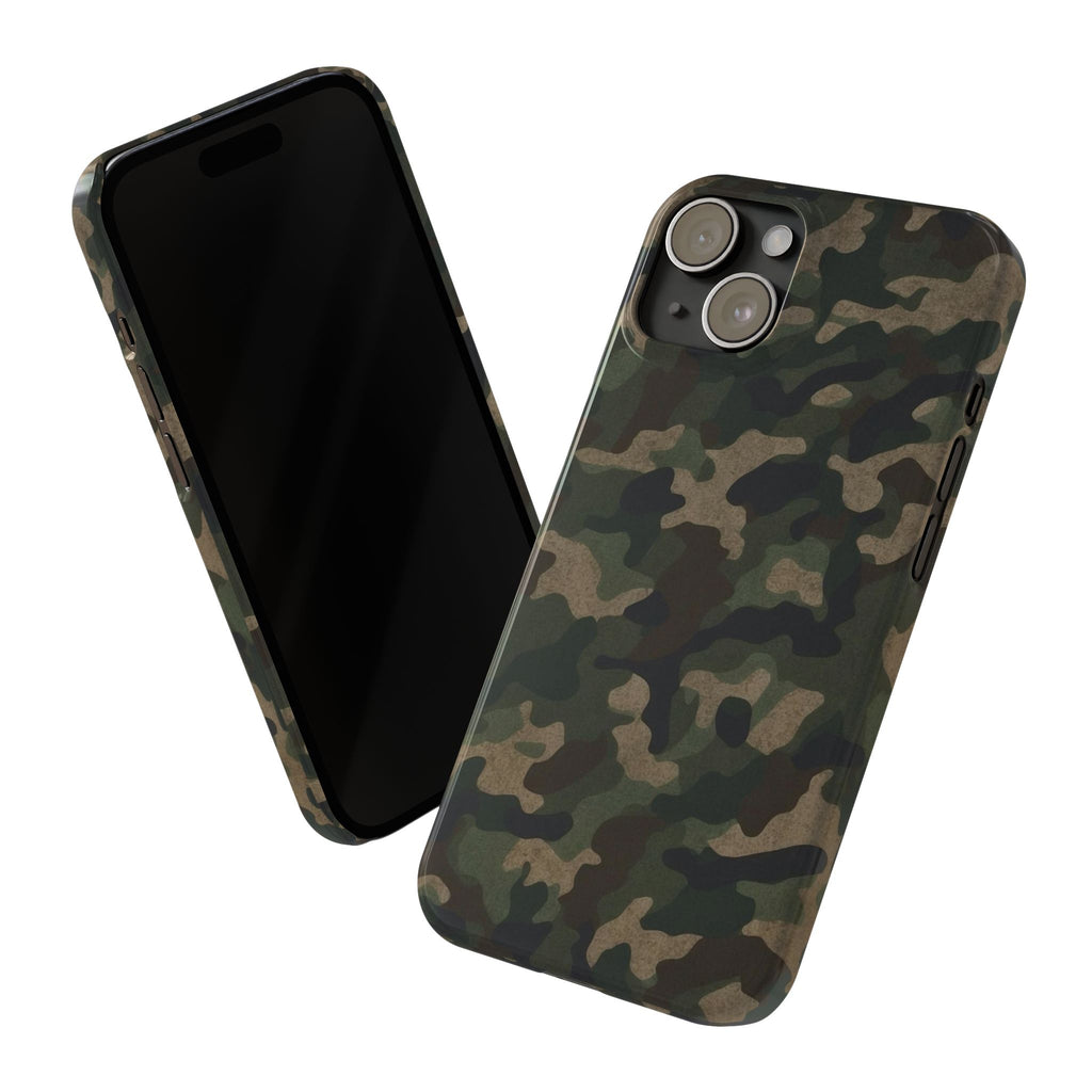 Camo Slim Phone Case for Outdoor Lovers, Stylish Smartphone Cover, Perfect Gift for Him, Hiking Gear, Birthday Present
