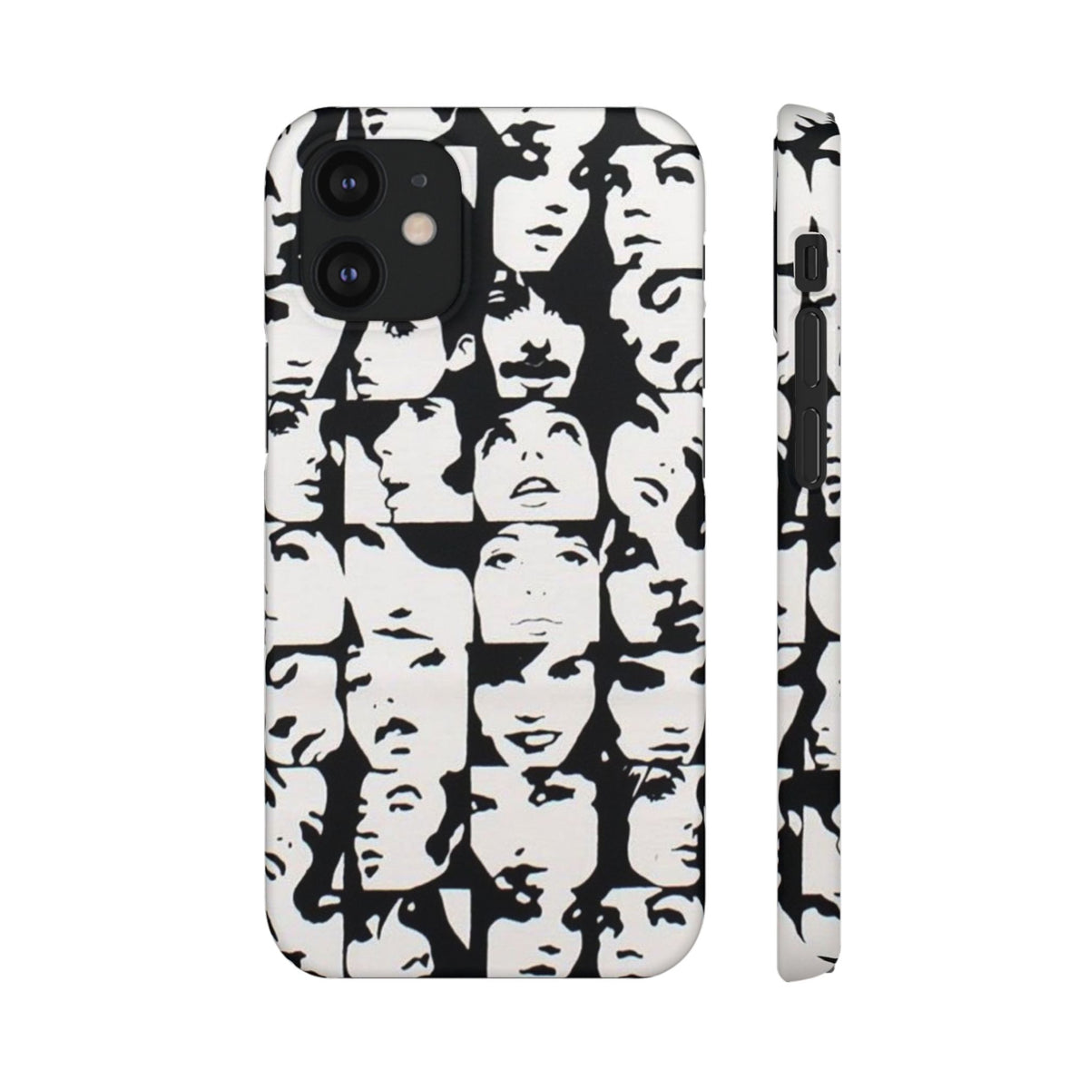 Black and White Face Collage Snap Case