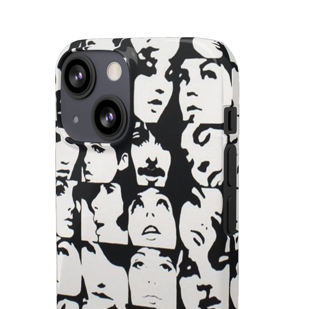 Black and White Face Collage Snap Case