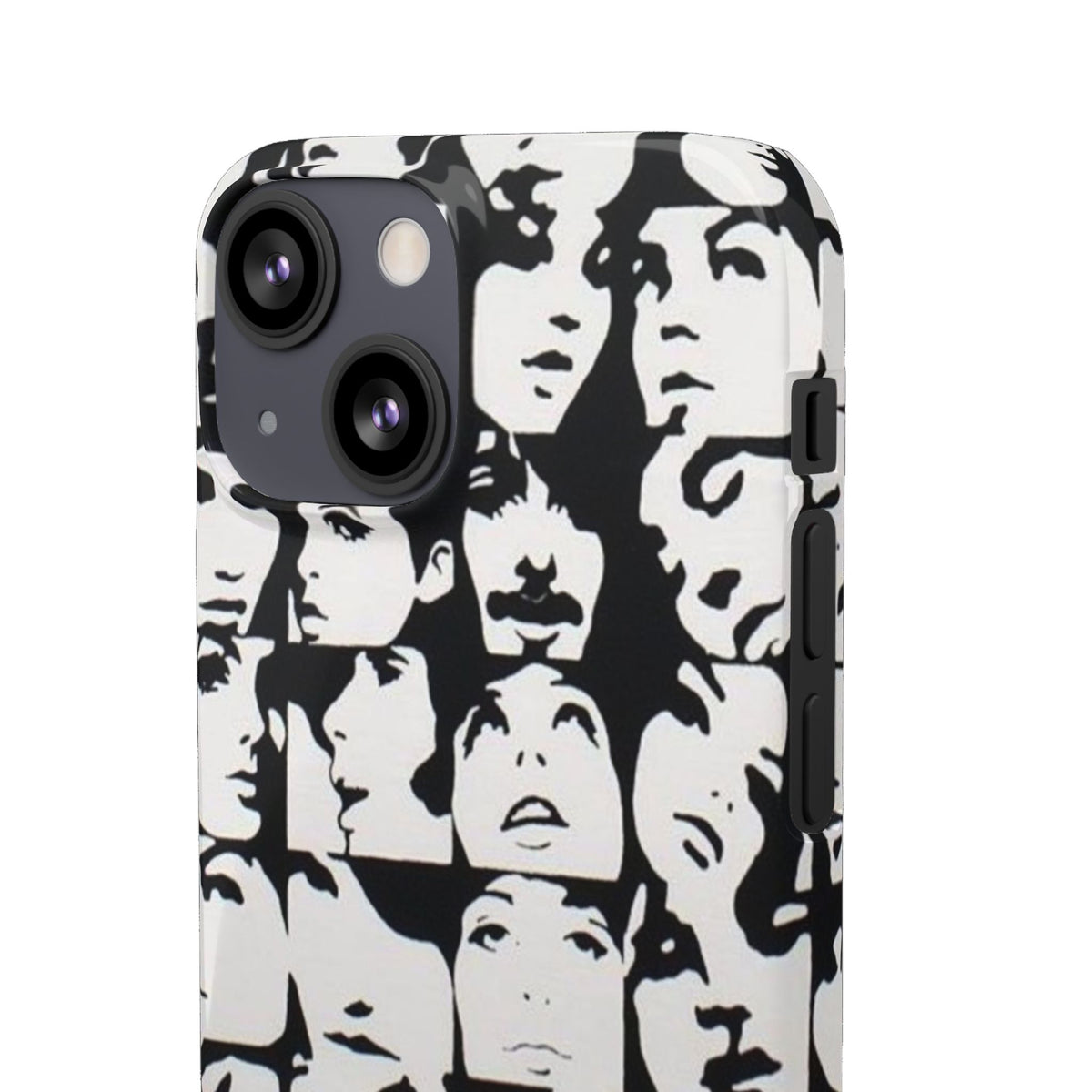 Black and White Face Collage Snap Case