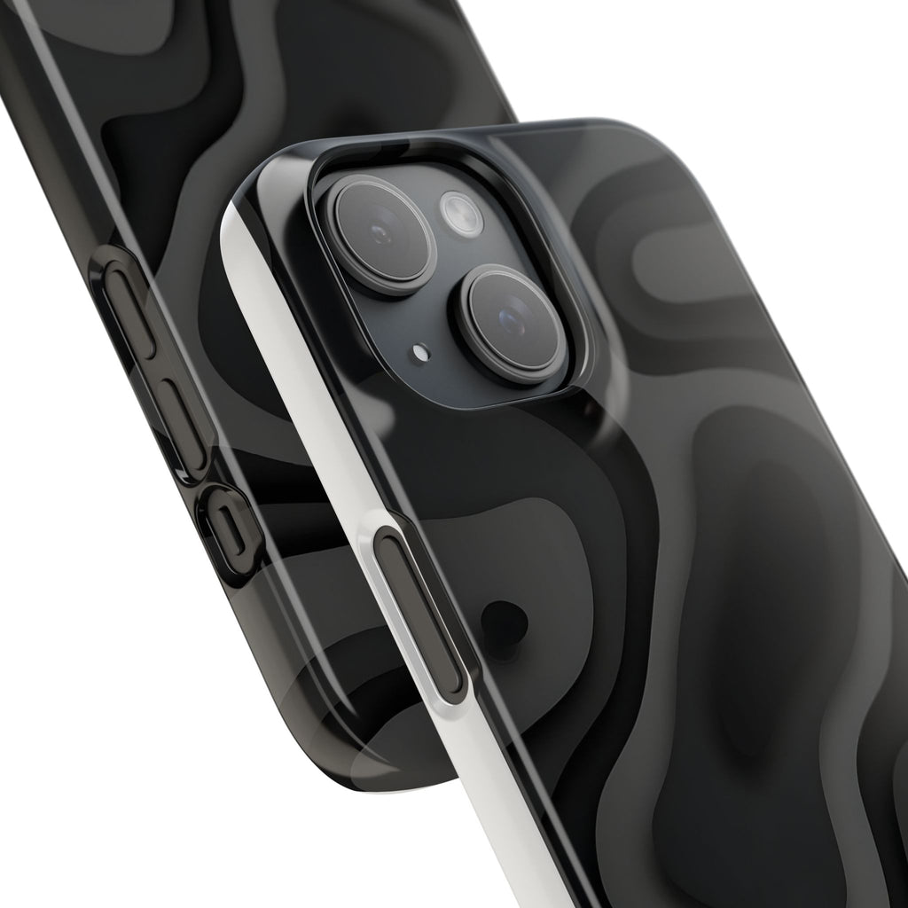 Sleek Black Phone Case, Modern Snap Cases for iPhone, Stylish Tech Accessory, Gift for Him/Her, Minimalist Design, Phone Protection