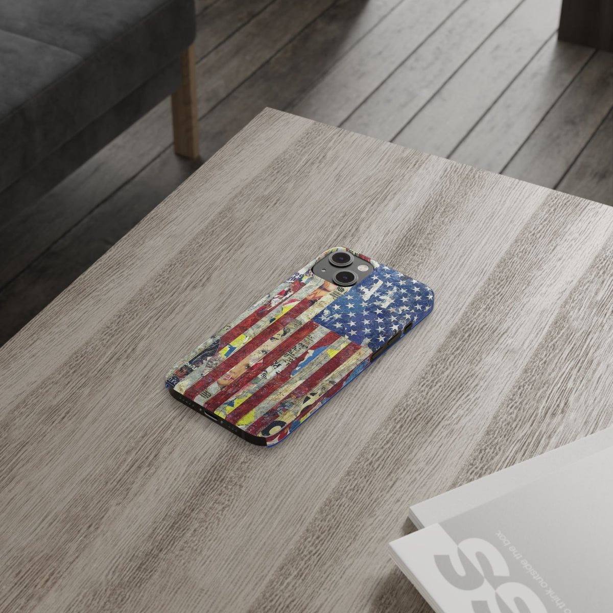 Patriotic Slim Phone Case - USA Flag Design, Gifts for Patriots, Americana Decor, Unique Phone Accessory, Red White Blue Love