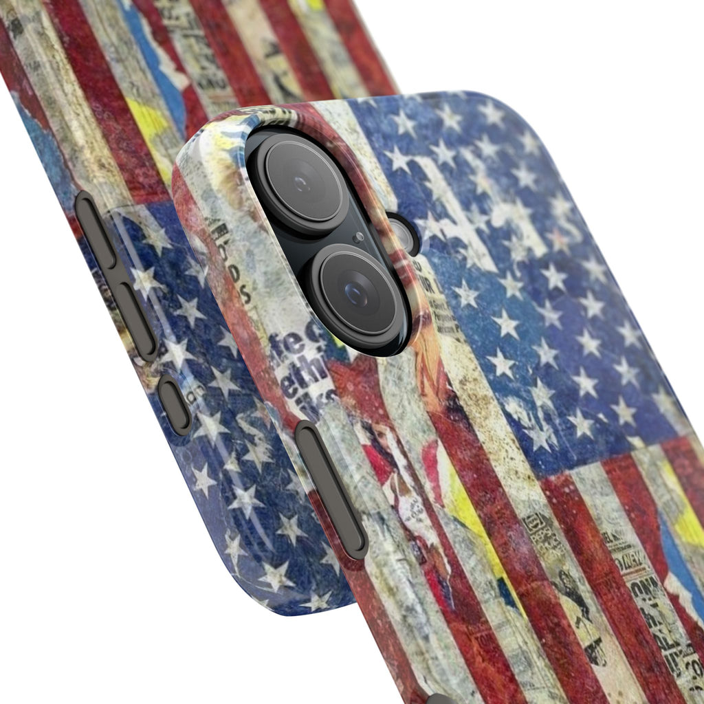 Patriotic Slim Phone Case - USA Flag Design, Gifts for Patriots, Americana Decor, Unique Phone Accessory, Red White Blue Love