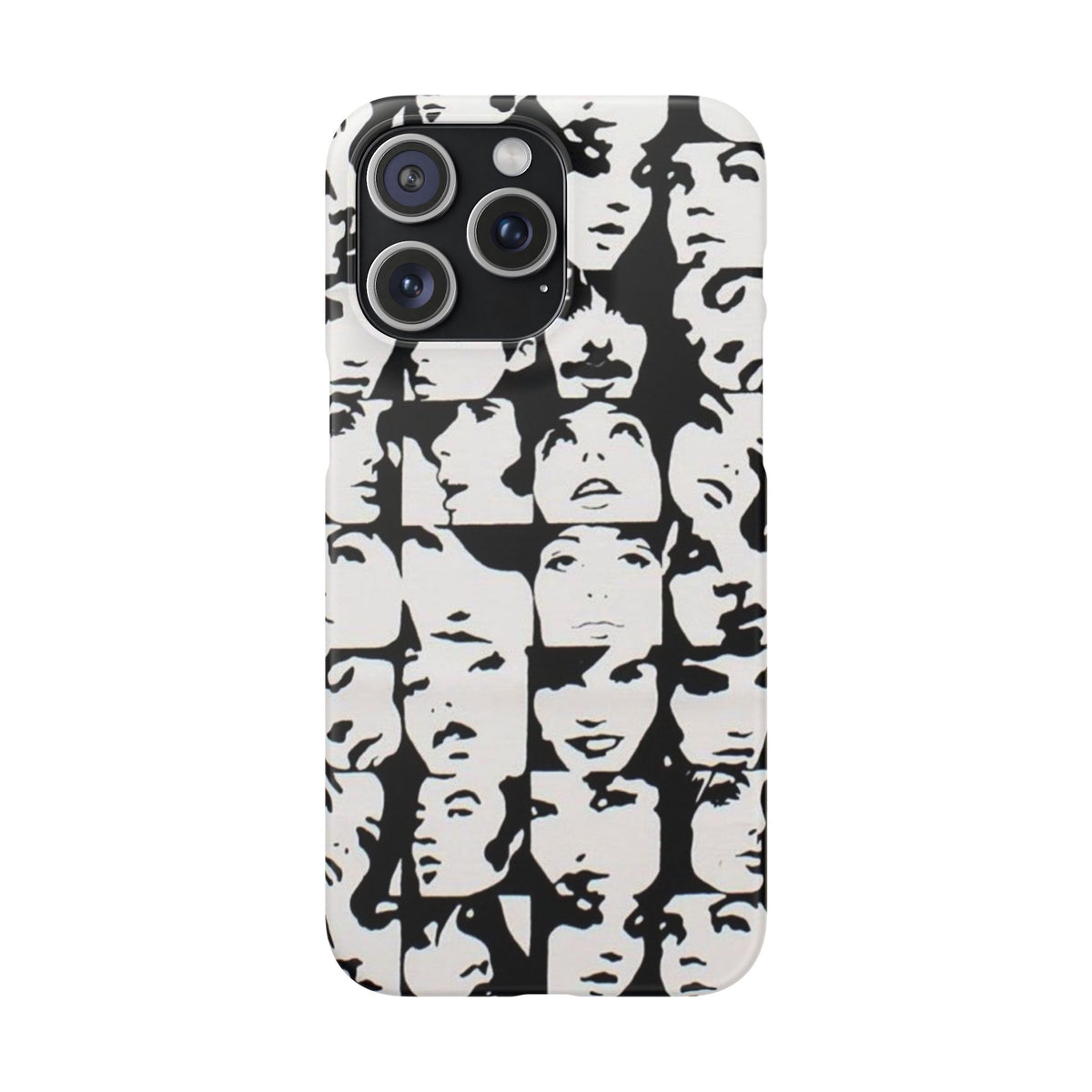 Black and White Face Collage Snap Case