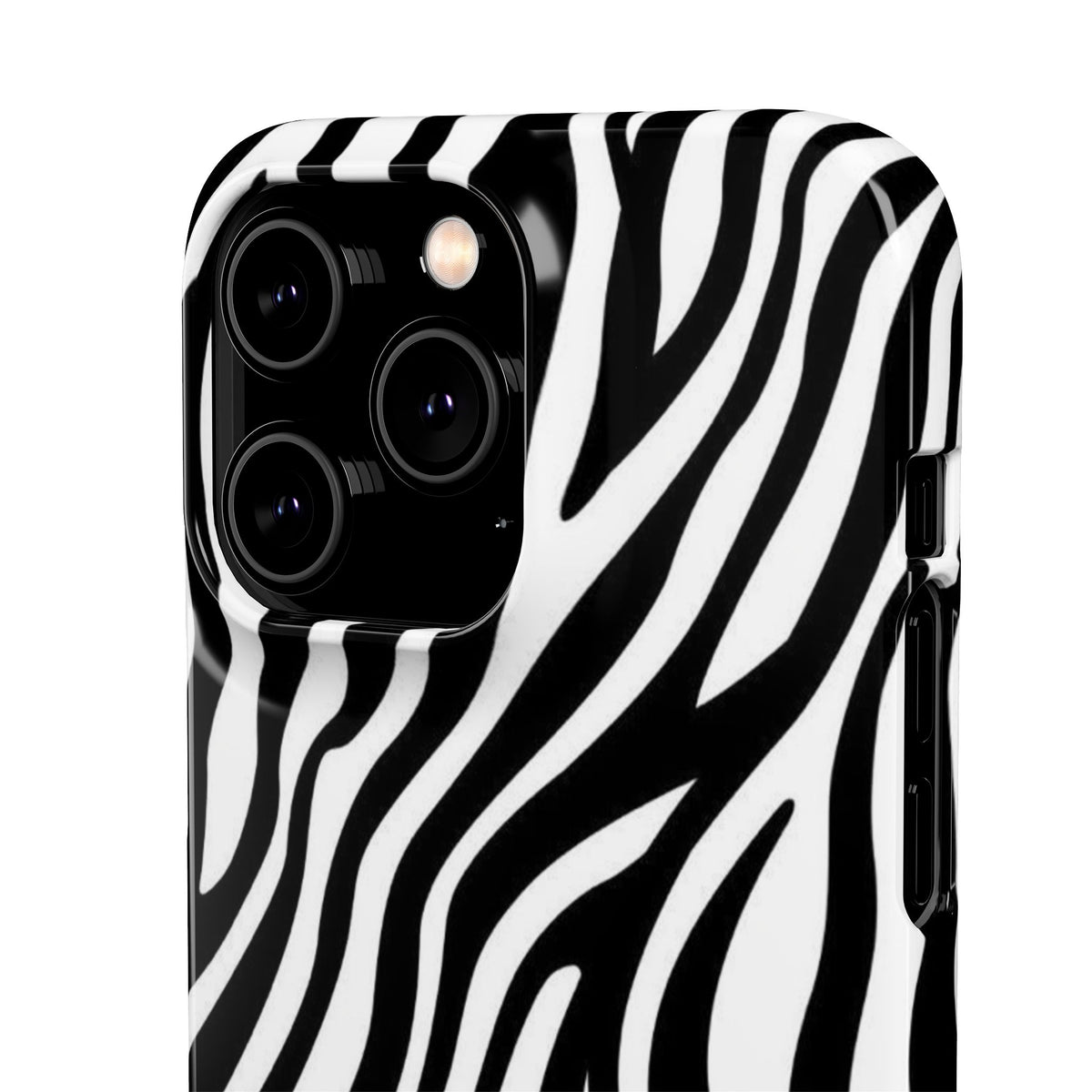 Zebra Print Snap Phone Case — Black & White Animal Pattern