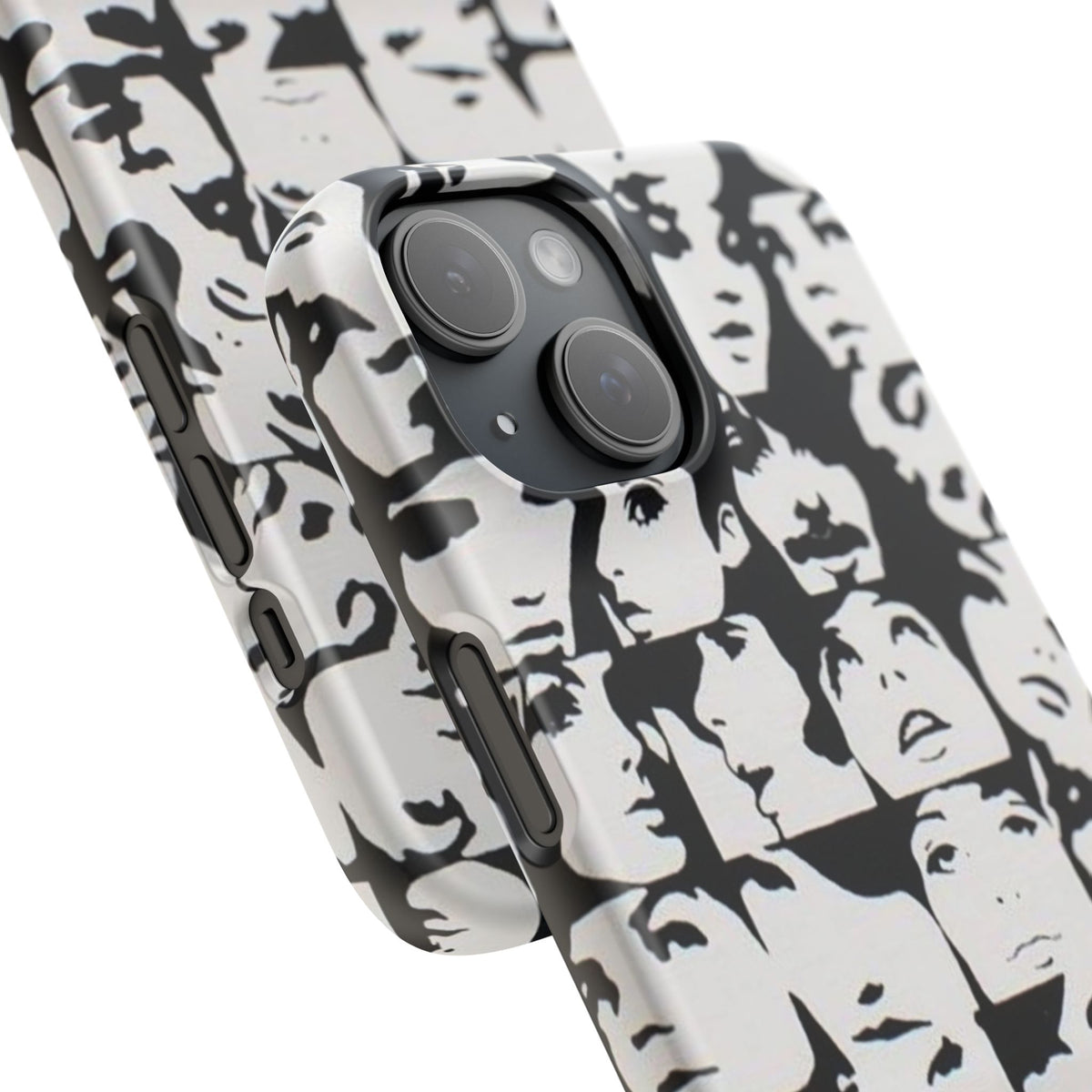 Black and White Face Collage Snap Case