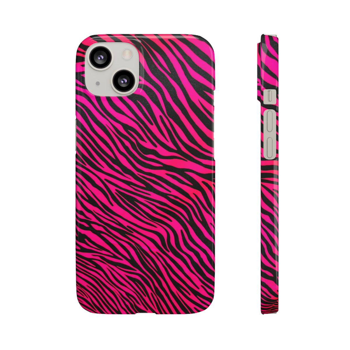 Pink Zebra Print Snap Case for iPhone, Vibrant Animal Print Phone Cover, Trendy Fashion Accessory, Unique Gift Idea, Stylish Protection