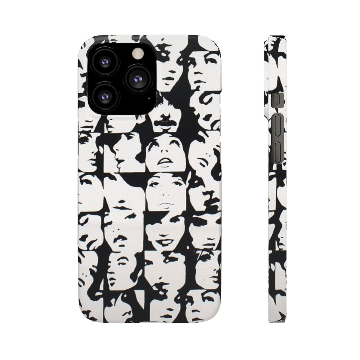 Black and White Face Collage Snap Case
