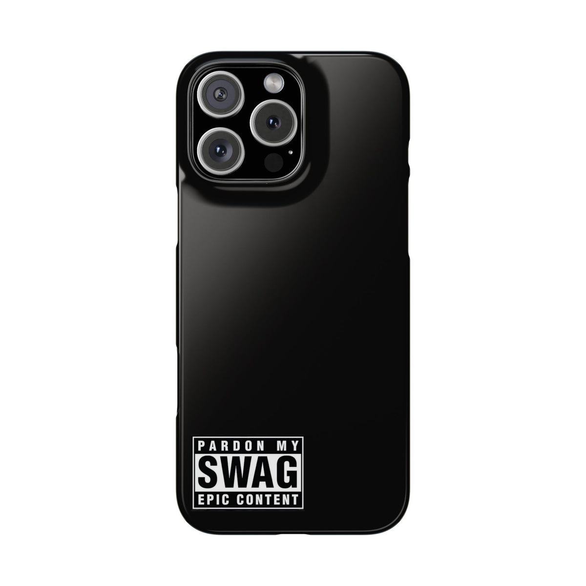 Phone Case — "Pardon My Swag" Minimal Black Snap Case