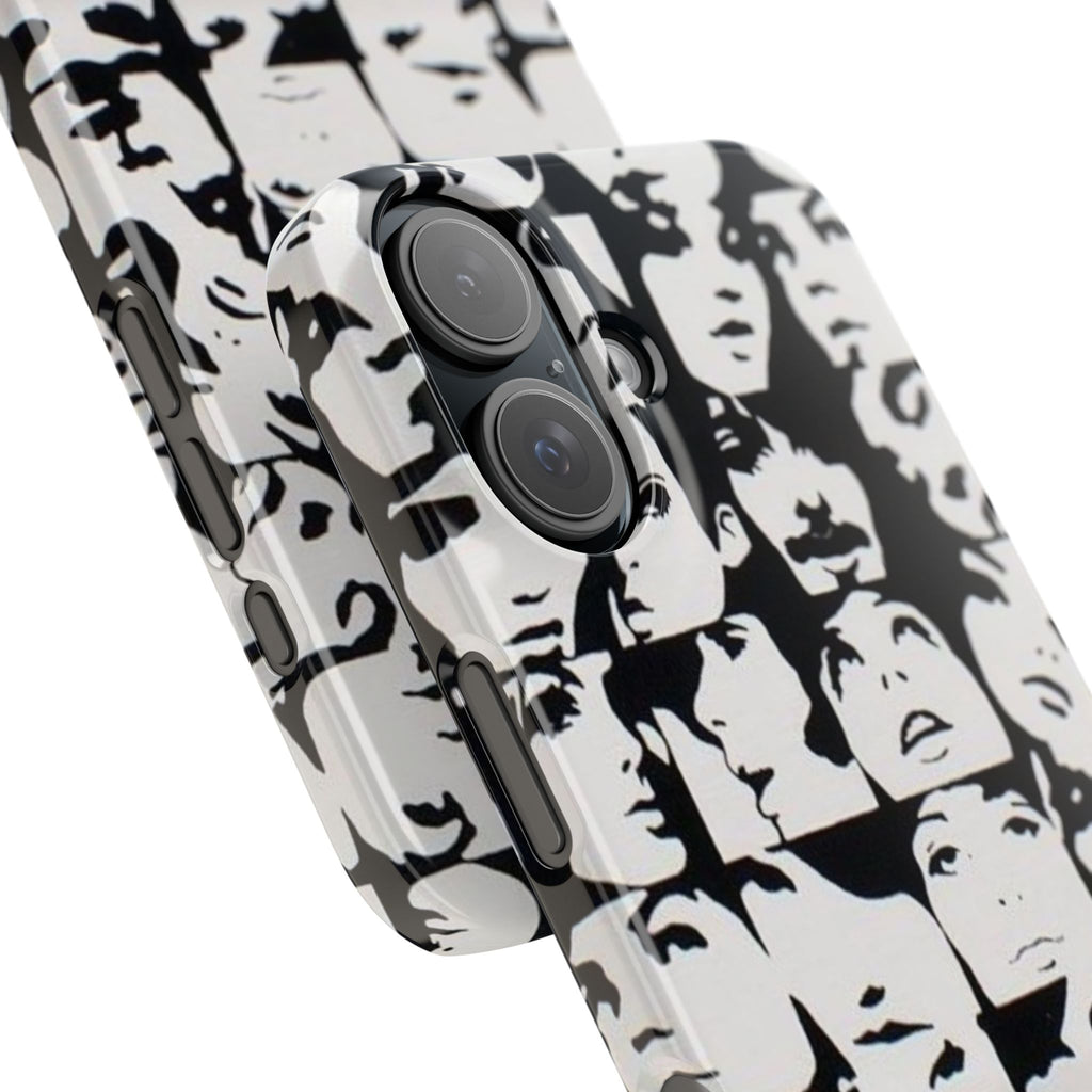 Black and White Face Collage Snap Case