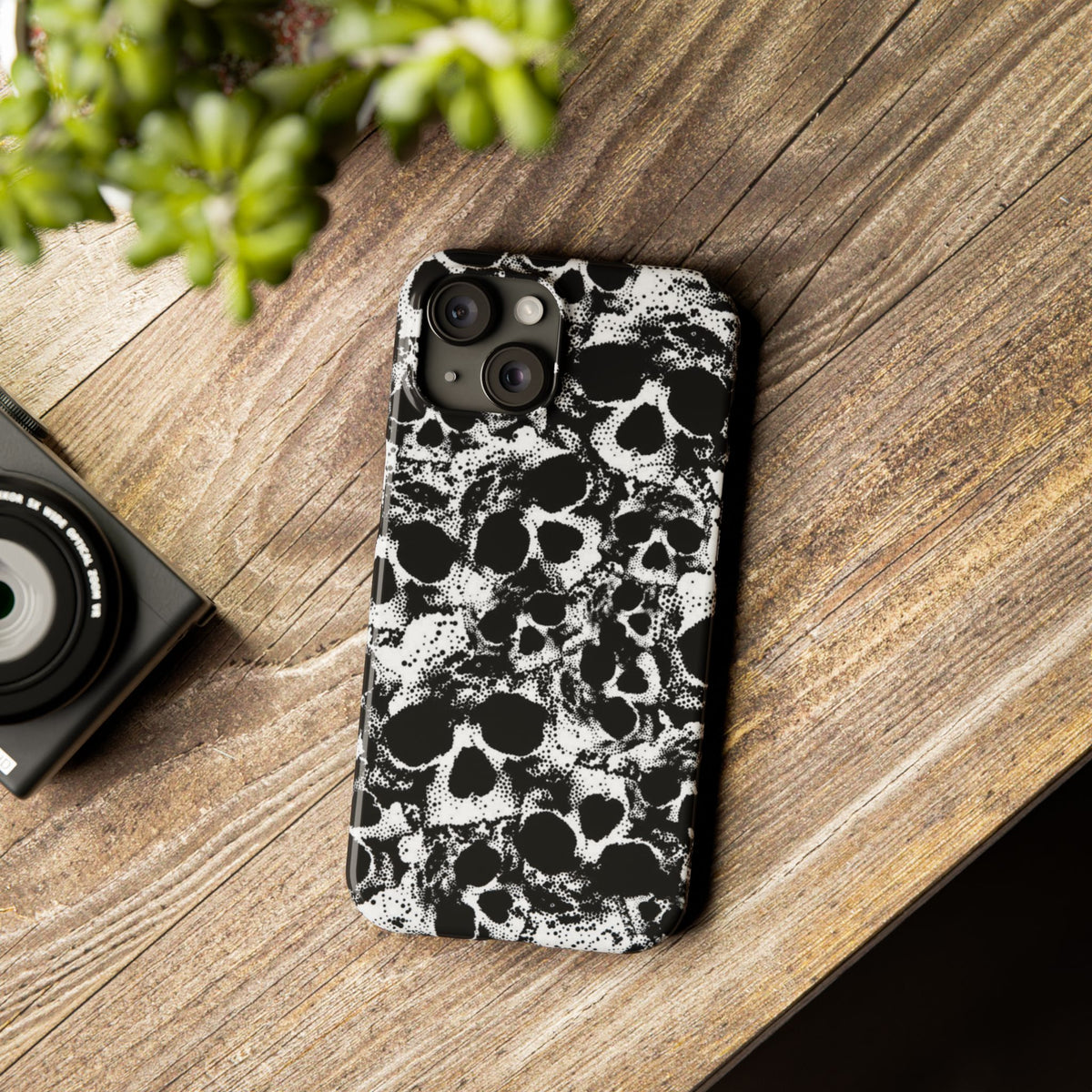 Gothic Skull Phone Cases, Edgy Slim Cases for Teens, Halloween Decor, Gothic Gifts, Alternative Fashion Accessories