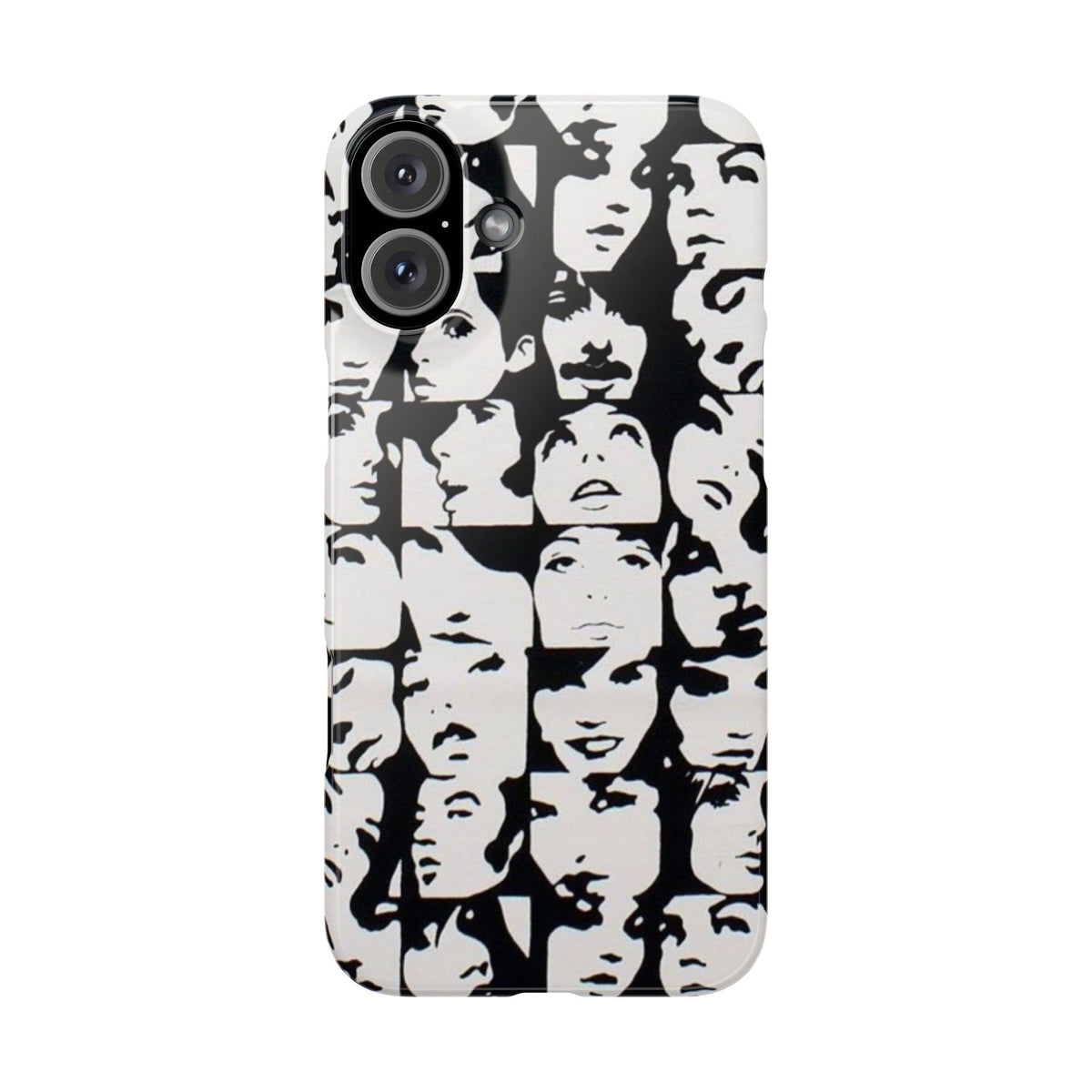 Black and White Face Collage Snap Case