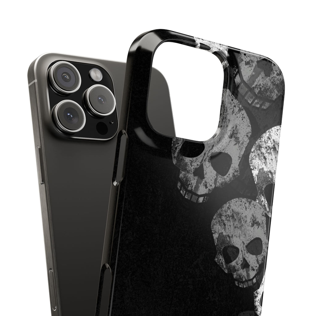 Skull Cascade Snap Phone Case — Gothic Black Grunge iPhone Cover